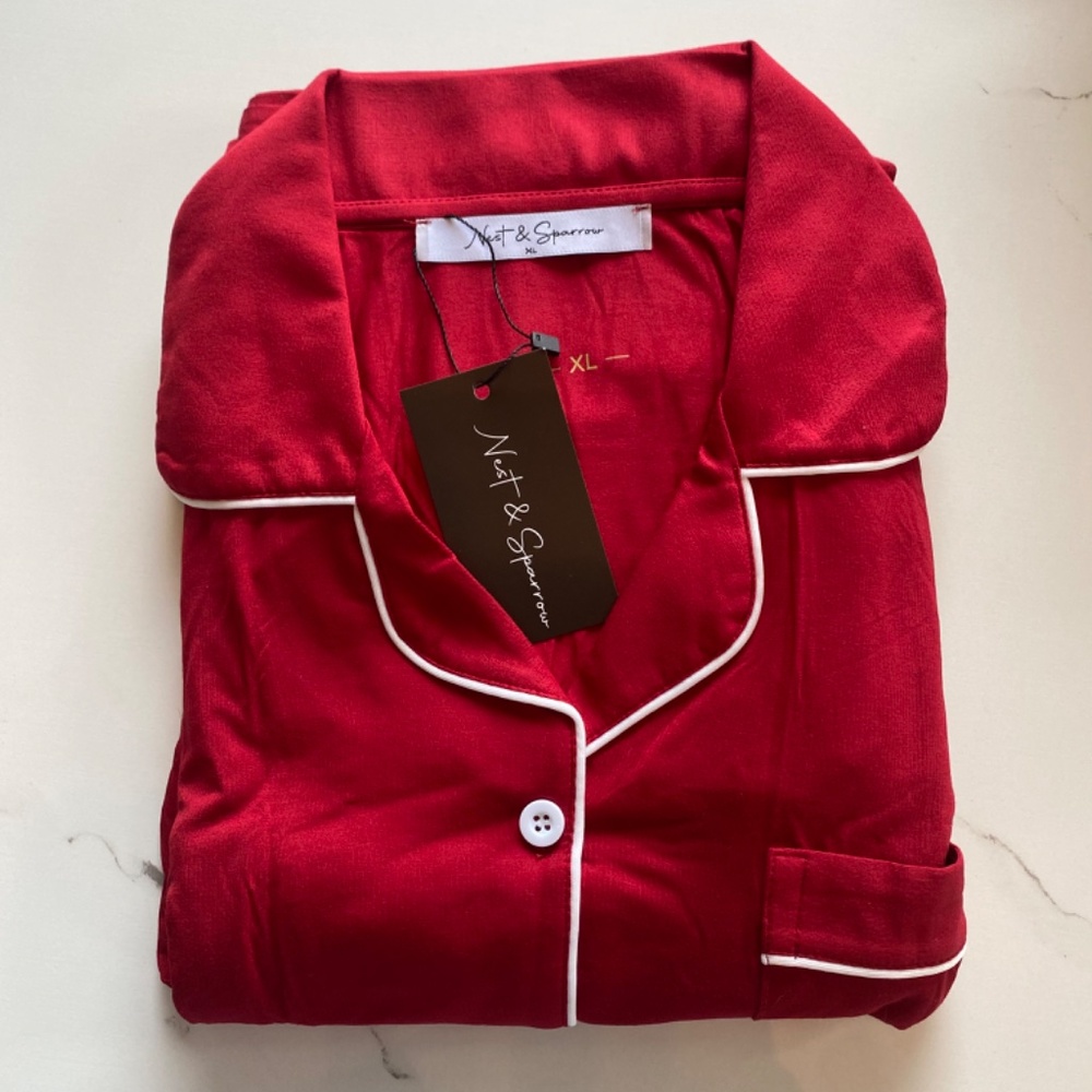 NWT Bamboo Pajama set in Red various sizes - Picture 2 of 3